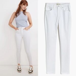 Madewell NWT Tall Curvy High-Rise Skinny Jeans in Pure White size 29 Tall